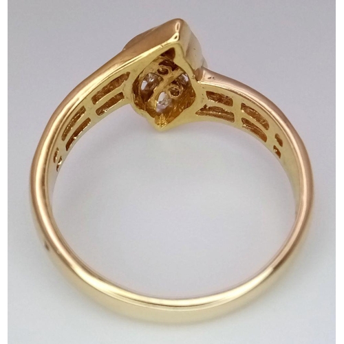 355 - A 14K YELLOW GOLD FANCY DIAMOND RING 0.50CT 3.4G SIZE M. Ref: SC 6072