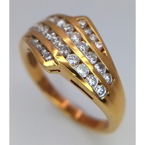 530 - A 9K YELLOW GOLD DIAMOND SET RING 0.50CT 4.5G SIZE M 1/2. Ref: SC 6028