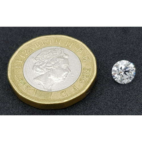 640 - A 0.8ct Brilliant Round Cut Lab Diamond - No certificate so as found.