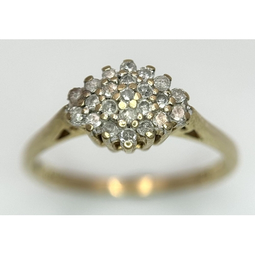 719 - A 9K YELLOW GOLD DIAMOND RING 0.25CT 2.3G SIZE Q. Ref: SC 6025