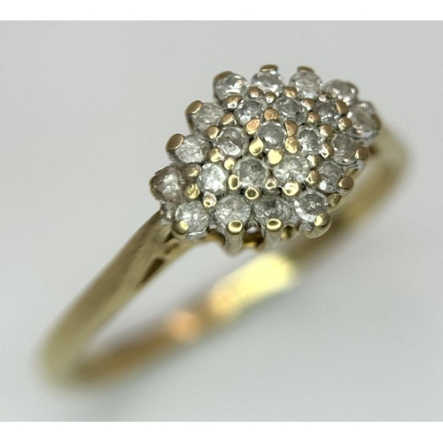 719 - A 9K YELLOW GOLD DIAMOND RING 0.25CT 2.3G SIZE Q. Ref: SC 6025