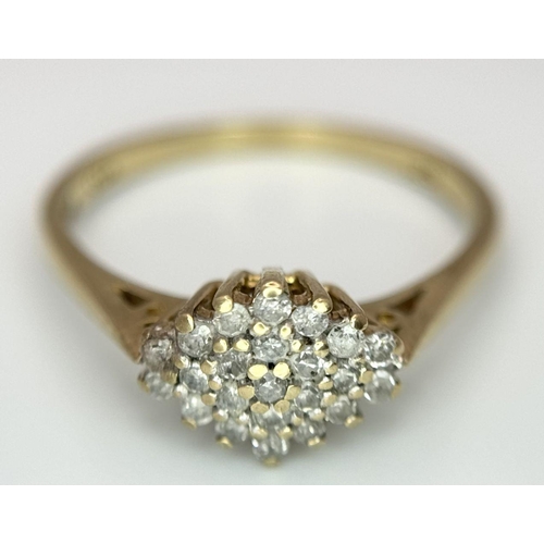 719 - A 9K YELLOW GOLD DIAMOND RING 0.25CT 2.3G SIZE Q. Ref: SC 6025