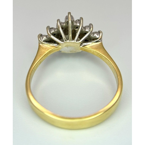 81 - AN 18K YELLOW GOLD DIAMOND RING. 0.35CT. 4.8G IN WEIGHT. SIZE Q. Ref: SC 6096