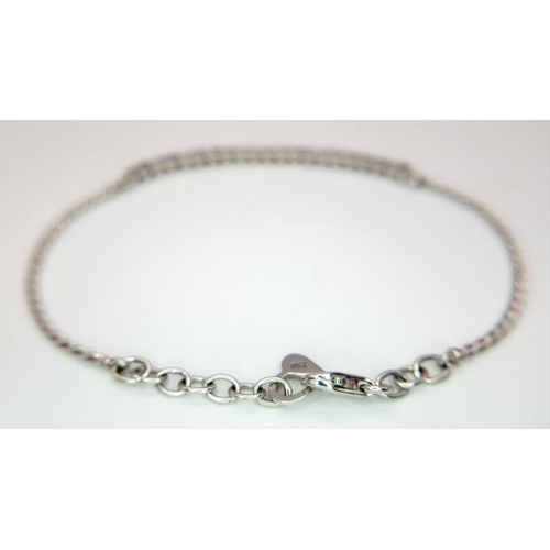 88 - AN 18K WHITE GOLD DIAMOND & SAPPHIRE BRACELET. 5.1G IN WEIGHT. APPROX. 17.5CM IN LENGTH. Ref: SC 610... 