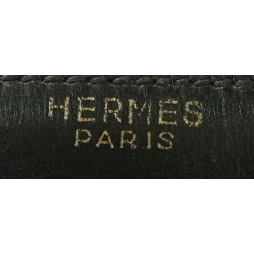 652 - RETURN TO MARIA - DO NOT SELL

An Hermès Box Kelly Sellier 32 Handbag. Black smooth calfskin leather... 