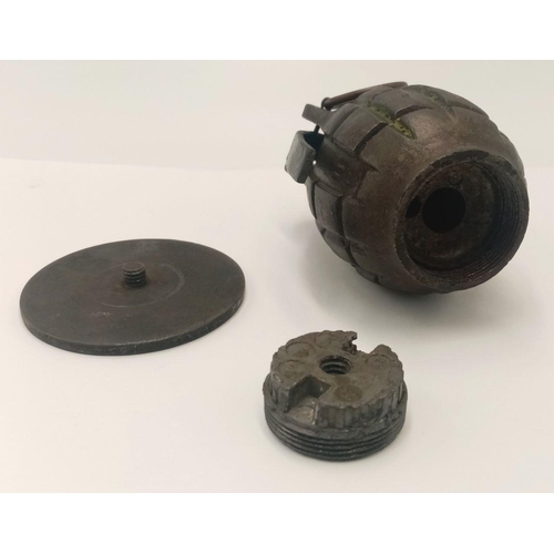 139 - An INERT British No 36 Mill Grenade. Complete Gas Check Plate for firing from a rifle, Centre Tube, ... 