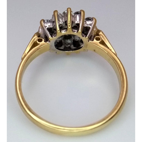 145 - A 18K YELLOW GOLD DIAMOND CLUSTER RING 0.50CT 3.4G SIZE L. Ref: SC 6080