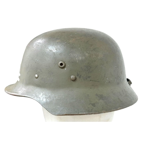 188 - A WW2 Finnish 4th Division Kev Os.4 “White Death Unit Helmet. With full explanation.