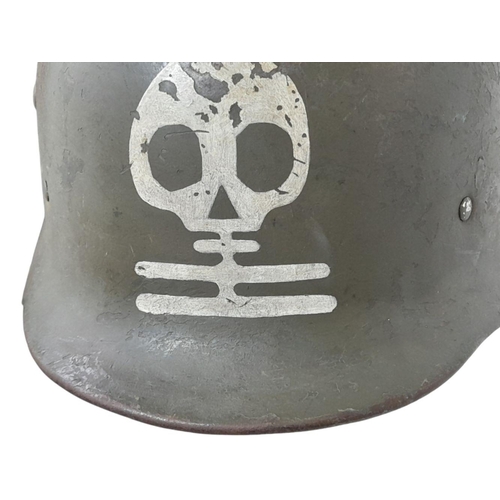 188 - A WW2 Finnish 4th Division Kev Os.4 “White Death Unit Helmet. With full explanation.