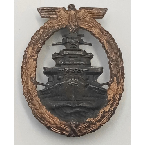 195 - A WW2 German Kriegsmarine High Seas Badge. Maker Richard Simm & Söhne-Gablonze. From an old collecti... 