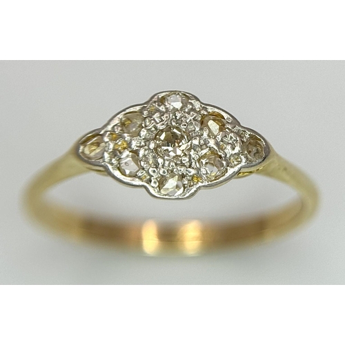 229 - AN 18K YELLOW GOLD VINTAGE OLD CUT DIAMOND RING. 2.1G IN WEIGHT. SIZE M. Ref: SC 6101