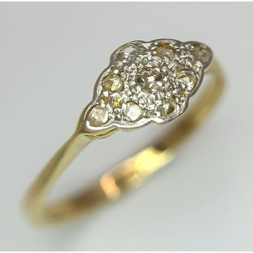 229 - AN 18K YELLOW GOLD VINTAGE OLD CUT DIAMOND RING. 2.1G IN WEIGHT. SIZE M. Ref: SC 6101