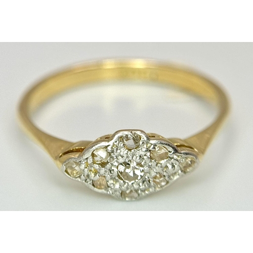 229 - AN 18K YELLOW GOLD VINTAGE OLD CUT DIAMOND RING. 2.1G IN WEIGHT. SIZE M. Ref: SC 6101