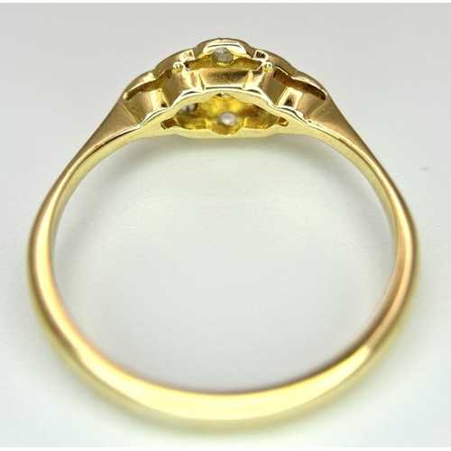 229 - AN 18K YELLOW GOLD VINTAGE OLD CUT DIAMOND RING. 2.1G IN WEIGHT. SIZE M. Ref: SC 6101