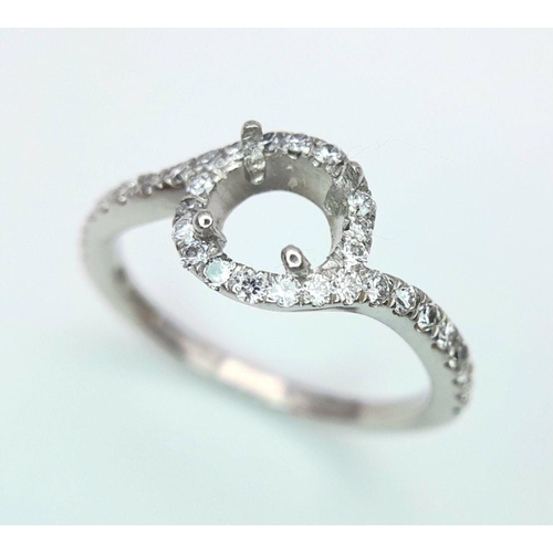 250 - A PLATINUM DIAMOND TWIST RING MOUNT READY TO SET YOUR DREAM STONE IN HOLDS A 0.70CT ROUND BRILIANT S... 