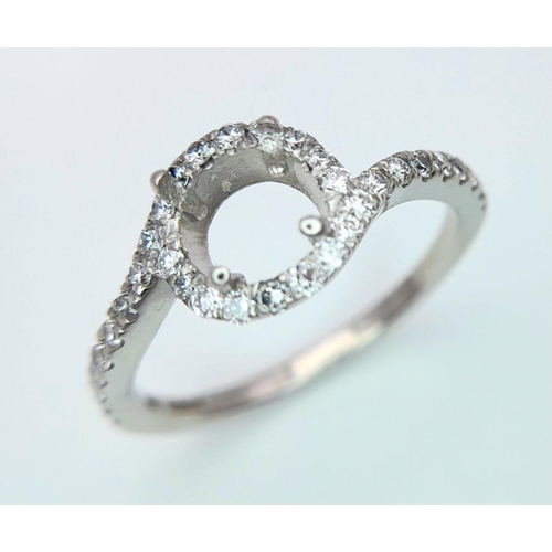 250 - A PLATINUM DIAMOND TWIST RING MOUNT READY TO SET YOUR DREAM STONE IN HOLDS A 0.70CT ROUND BRILIANT S... 