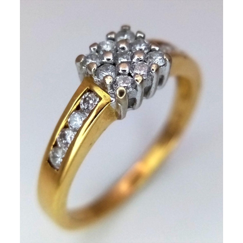 271 - A 18K YELLOW GOLD DIAMOND RING 0.33CT 2.9G SIZE M. Ref: SC 6081