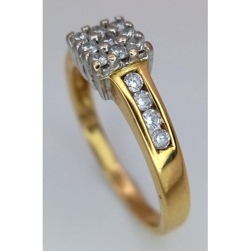 271 - A 18K YELLOW GOLD DIAMOND RING 0.33CT 2.9G SIZE M. Ref: SC 6081