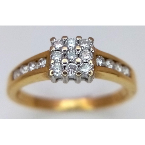 271 - A 18K YELLOW GOLD DIAMOND RING 0.33CT 2.9G SIZE M. Ref: SC 6081