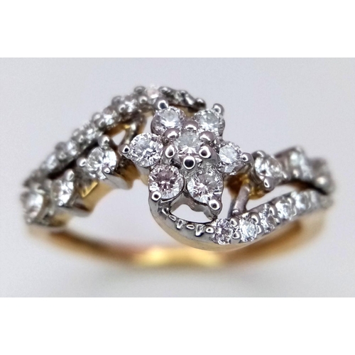 299 - A 18K YELLOW GOLD FANCY DIAMOND RING 0.40CT 3.3G SIZE M. Ref: SC 6087