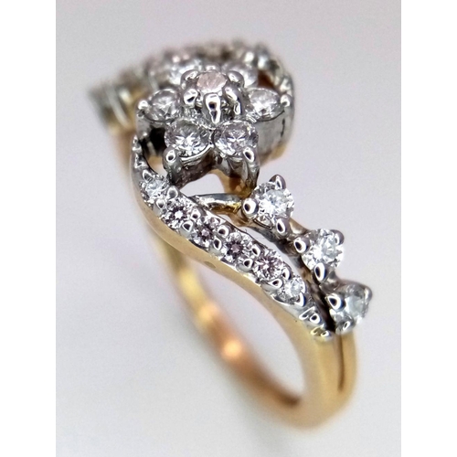 299 - A 18K YELLOW GOLD FANCY DIAMOND RING 0.40CT 3.3G SIZE M. Ref: SC 6087