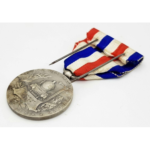 467 - 1927 Dated French Silver Railway Service Medal