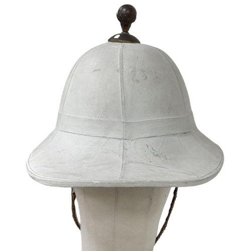 474 - A Royal Marines Band Pith Helmet complete with Queens Crown Helmet Plate and Globe Top Piece.