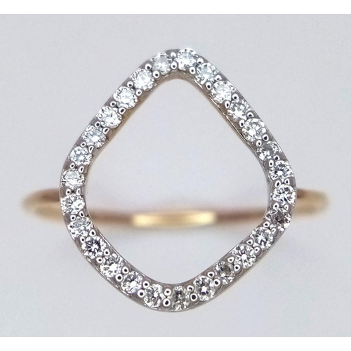 502 - A 14K YELLOW GOLD DIAMOND RING. 0.7G IN WEIGHT. SIZE J. Ref: 8902