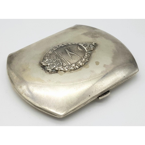 54 - A Silver Cigarette Case presented to the Imperial German Naval Ace “Theodore Osterkampmein” Although... 