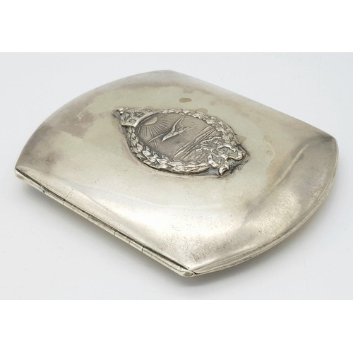 54 - A Silver Cigarette Case presented to the Imperial German Naval Ace “Theodore Osterkampmein” Although... 