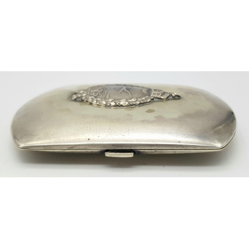 54 - A Silver Cigarette Case presented to the Imperial German Naval Ace “Theodore Osterkampmein” Although... 