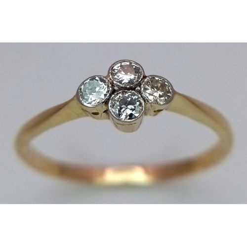 551 - A 18K YELLOW GOLD OLD CUT DIAMOND RING 1.9G SIZE O. Ref: SC 6089