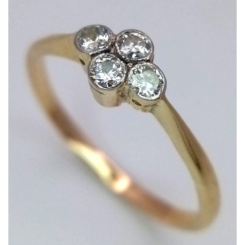 551 - A 18K YELLOW GOLD OLD CUT DIAMOND RING 1.9G SIZE O. Ref: SC 6089