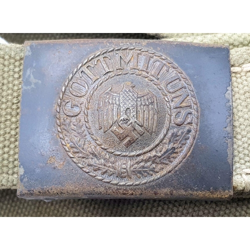 587 - 1941 Dated German Africa Corps Belt & Buckle. Maker: J.F.S FOR Josef Feix Sohne, Gablonz.