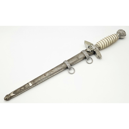 552 - A fine example of a second Pattern Luftwaffe Officers Dagger. Maker: S.M.F  (SMF - Solinger Metallwa... 