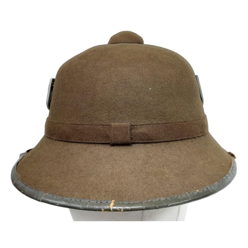 160 - A WW2 Second Pattern 1942 Issue German Africa Corps Tropical Helmet & Sand Goggles. Nice clean examp... 