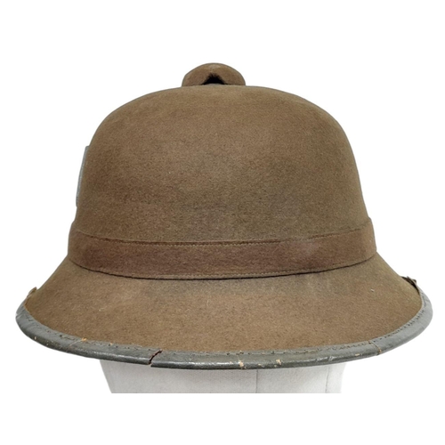 160 - A WW2 Second Pattern 1942 Issue German Africa Corps Tropical Helmet & Sand Goggles. Nice clean examp... 