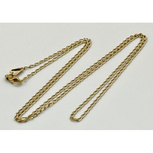 212 - An 18K Yellow Gold Disappearing Necklace. 48cm. 2.85g weight.