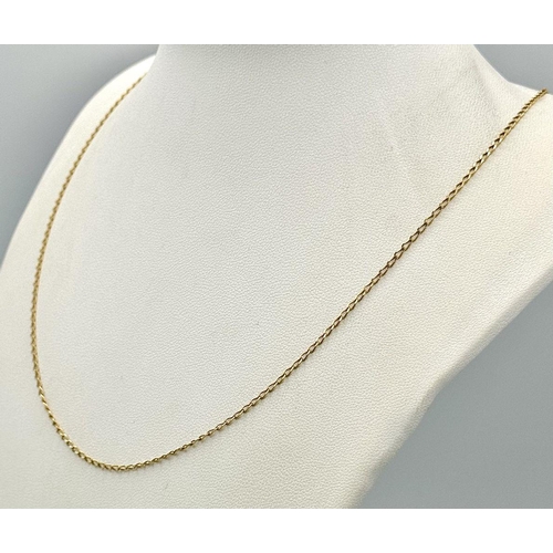 212 - An 18K Yellow Gold Disappearing Necklace. 48cm. 2.85g weight.