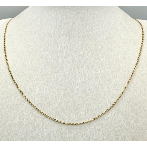 212 - An 18K Yellow Gold Disappearing Necklace. 48cm. 2.85g weight.