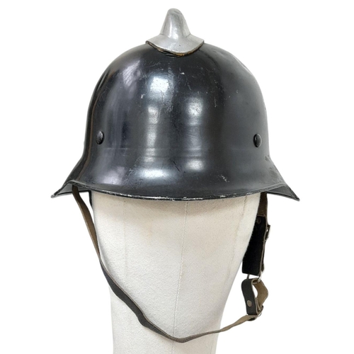 279 - A WW2 German “Feuerwehr” Firefighters Helmet. Complete with decals, chin strap and nape protector.