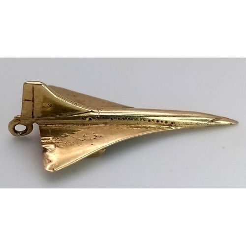 316 - A 9K Yellow Gold Concorde Pendant/Charm. 2.5cm. 2.05g weight.