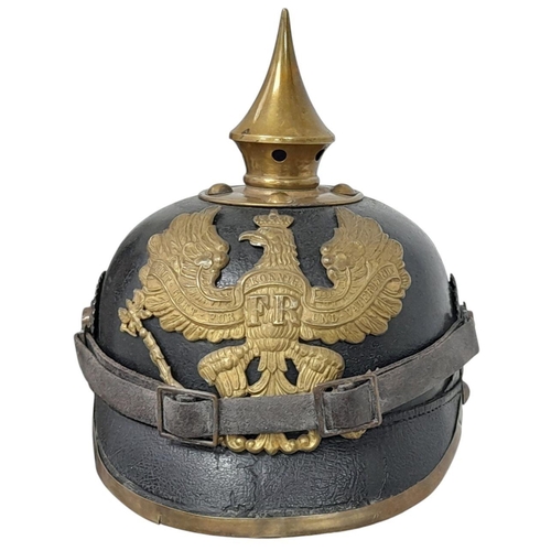 41 - A WW1 Imperial German Model 1895 Enlisted Mans/Nco’s Pickelhaube. Dated 1896 with markings to the 69... 