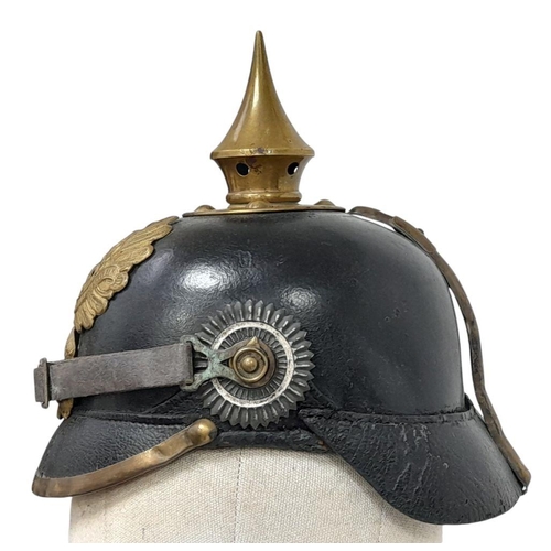 41 - A WW1 Imperial German Model 1895 Enlisted Mans/Nco’s Pickelhaube. Dated 1896 with markings to the 69... 