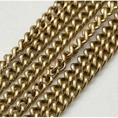 414 - A 9K Yellow Gold Petit Curb Link Necklace. 44cm. 3.85g weight.