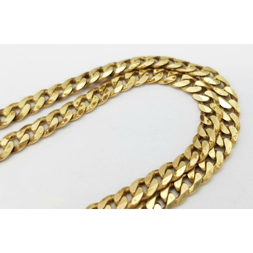 541 - A 9K Yellow Gold Flat Belcher Link Chain. 44cm. 8g weight.