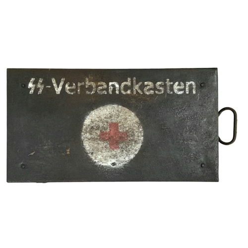 132 - 1939 Dated Waffen SS First Aid Tin with contents.