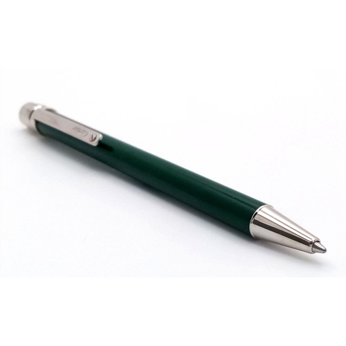 304 - A Green Lacquer Cartier Ballpoint Pen in Very Good Condition, Complete with its original Box and Pap... 