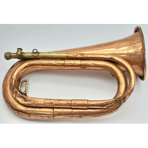 377 - A 1913 Dated Imperial German Kaiserliche Naval Bugle. Missing the Mouthpiece. A little beat up, but ... 