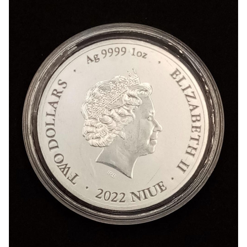 543 - A Mint Condition, Fine Silver (.9999) 1 Ounce (31.37 grams) 2022 Queen Elizabeth ‘Bitcoin’.